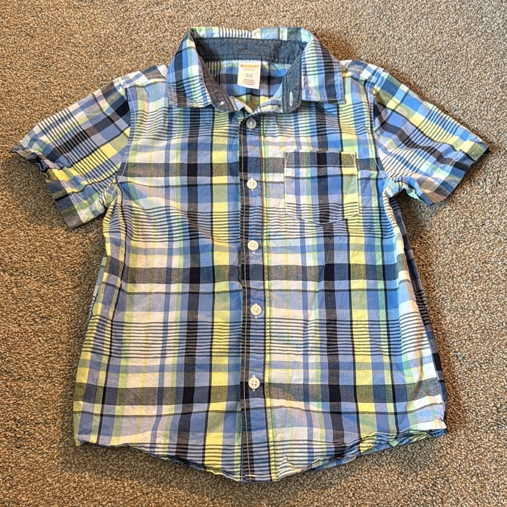 Size 5/6 VGUC - Gymboree Boys Plaid Collared Button Down Shirt Top